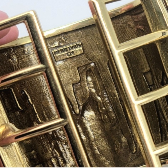 Heidi Daus Cityscape Skyline Bracelet Cuff Swarovski crystals double hinged M-L - Picture 3 of 5